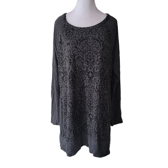 SOMA Size XL Divine Terry Raglan Sleeve Tunic Wallpaper Mini Quartz Feminine - Picture 1 of 9